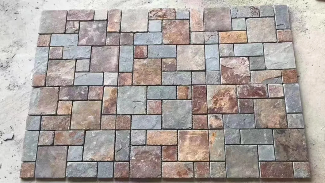 Natural Multicolor Rusty Slate Culture Stone Tiles for Roofing