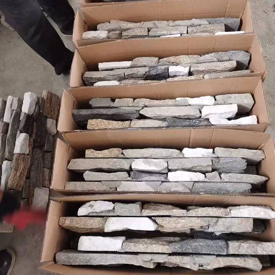 Piedra de cultura natural de cuarzo oxidado para decoración del hogar Revestimiento de pared en forma de Z de pizarra apilada para panel de pared