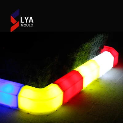 Colores de iluminación LED de piedra de bordillo de carretera de plástico