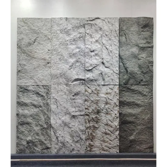 Diseño moderno Estilo Hotel Mall Tienda Decoración Piedra PU Piedra artificial Pizarra Alta dureza PU Panel artificial De Pared 3D Decorativos Faux Stone Paneles de pared