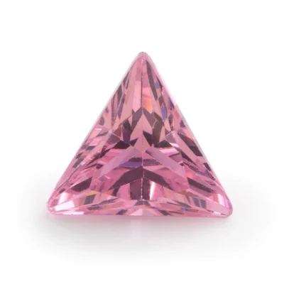 Wuzhou 3X3mm Triángulo Sintético Suelto Ruso Cubic Zirconia Stone Pink CZ